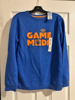 Cat & Jack Blue Sweatshirt with Orange GAME MODE Print
